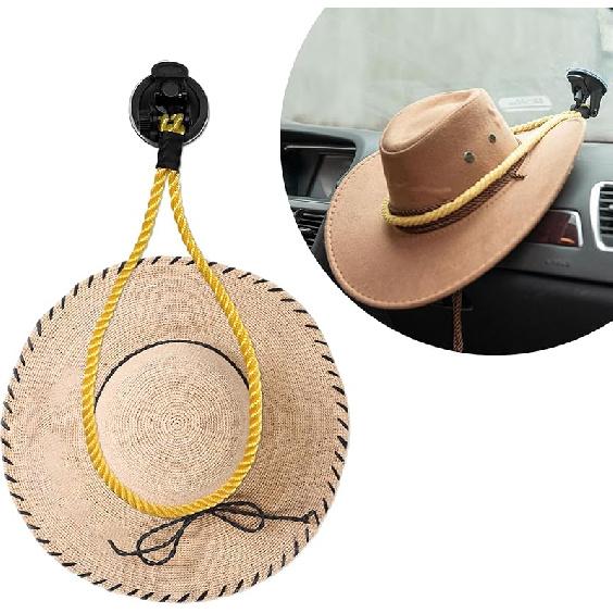 Ziciner Cowboy Hat Mounts For Your Vehicle, Hat Mounts With Suction Cup, Hat Holder Rack To Keeps Your Hat Securely On The Dash, Auto Universal