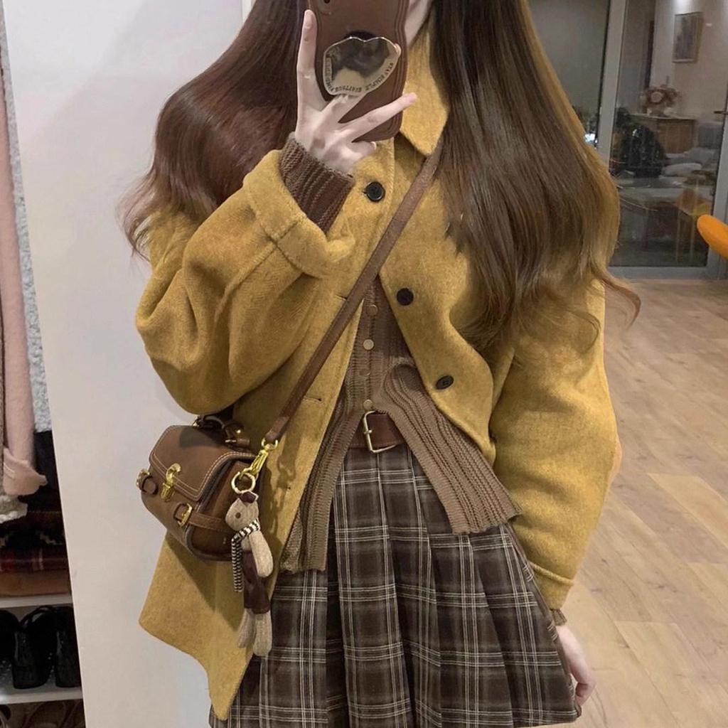 Korean Style Double-Sided Woolen Coat for Women - Elegant Early Winter 2025