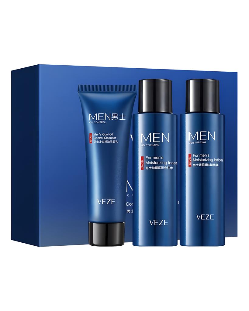VENZEN Trzyczęściowy garnitur do pielęgnacji skóry męskiej Odświeżający środek do mycia skóry Nawilżający zestaw do pielęgnacji twarzy