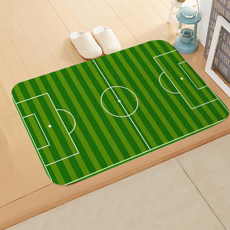 VIKAMA Football Pitch Doormat Stain-Resistant & Non-Slip Entrance Hallway Mat Bedroom Entrance Rug Bedside Carpet Home Decor