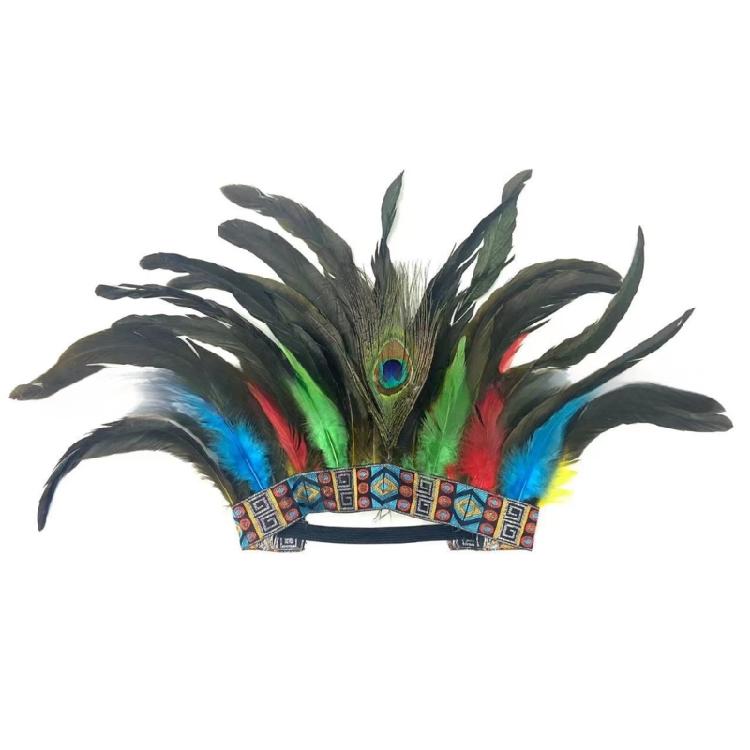 Natives American Costume Hairband for Carnivals Party Festival Props Feathered Hairband Indian Hairhoop Cosplay Headwear