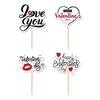 Gut-48 Stück Valentinstag Kuchenaufsätze- Happy Valentine's Day Partyzubehör Valentinstagszubehör Valentinstagskuchen Dekoration