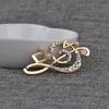 Accessories Gold Color Scarf Clip Crystal Rhinestone Scarf Buckle Pearl Musical Note Brooch Pins