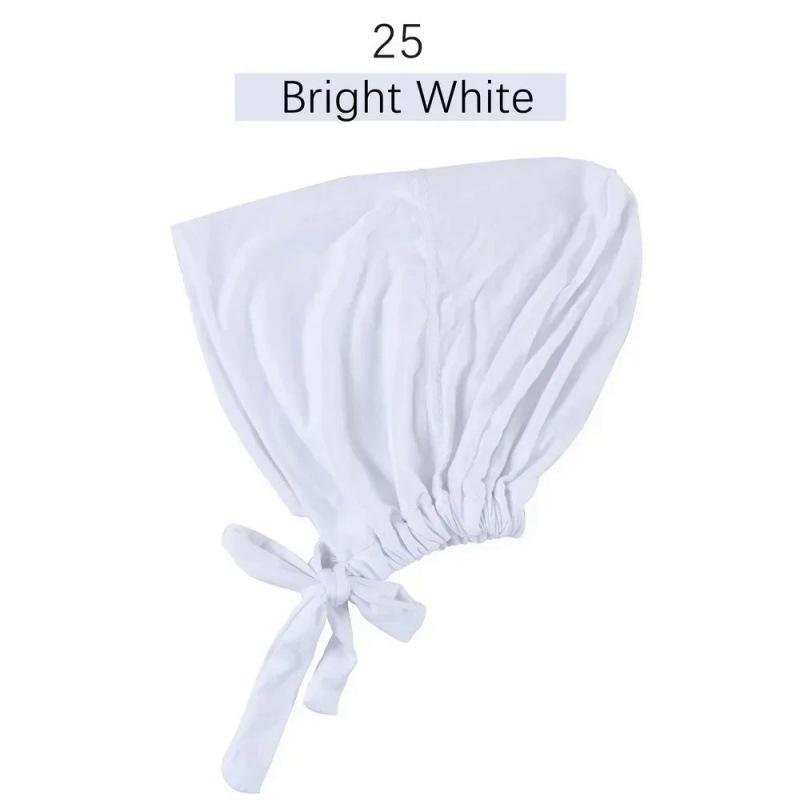 Solid Color Elastic Tie-Back Modal Undercap Hijab Scarf Adjustable Kufi Cap
