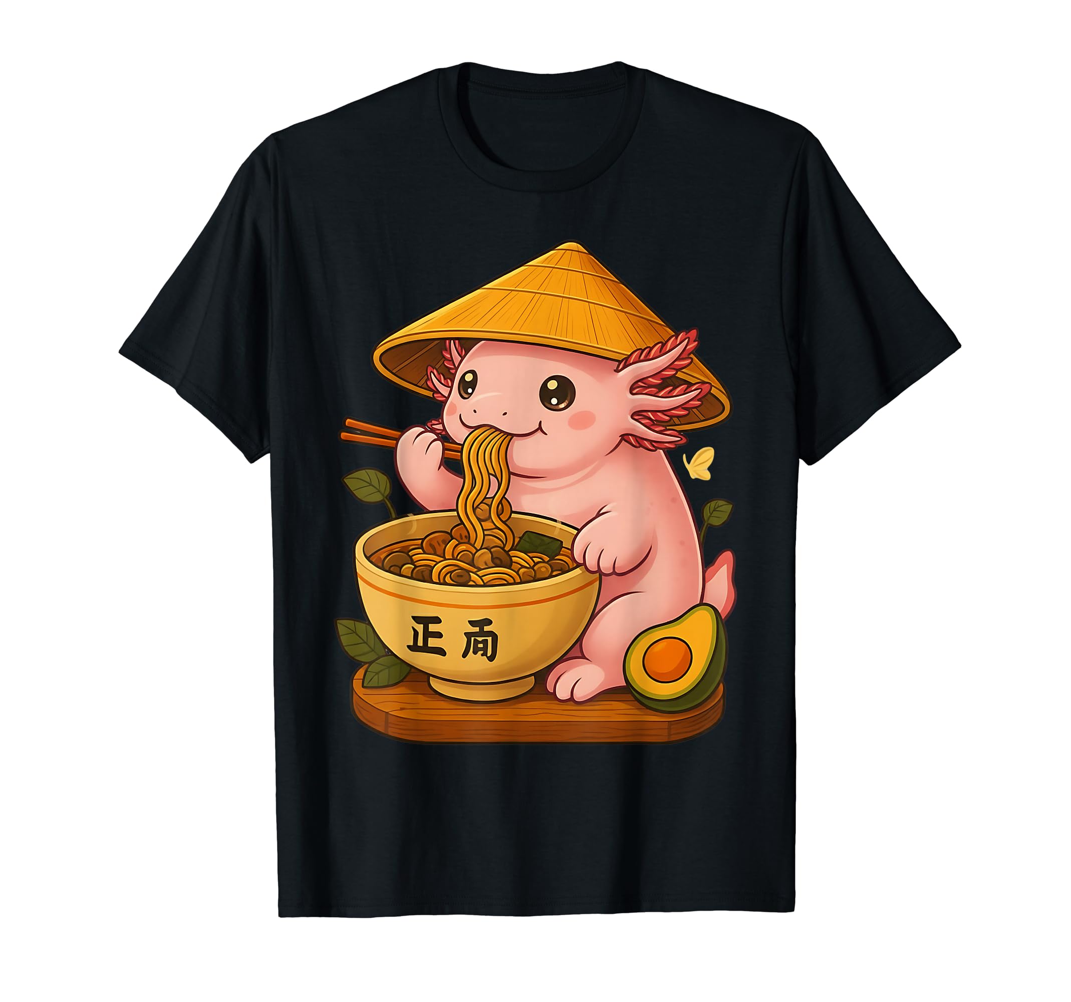 Axolotl Ramen Axolotl Anime Japanese Culture Bowl, Goods, T-Shirt чёрный