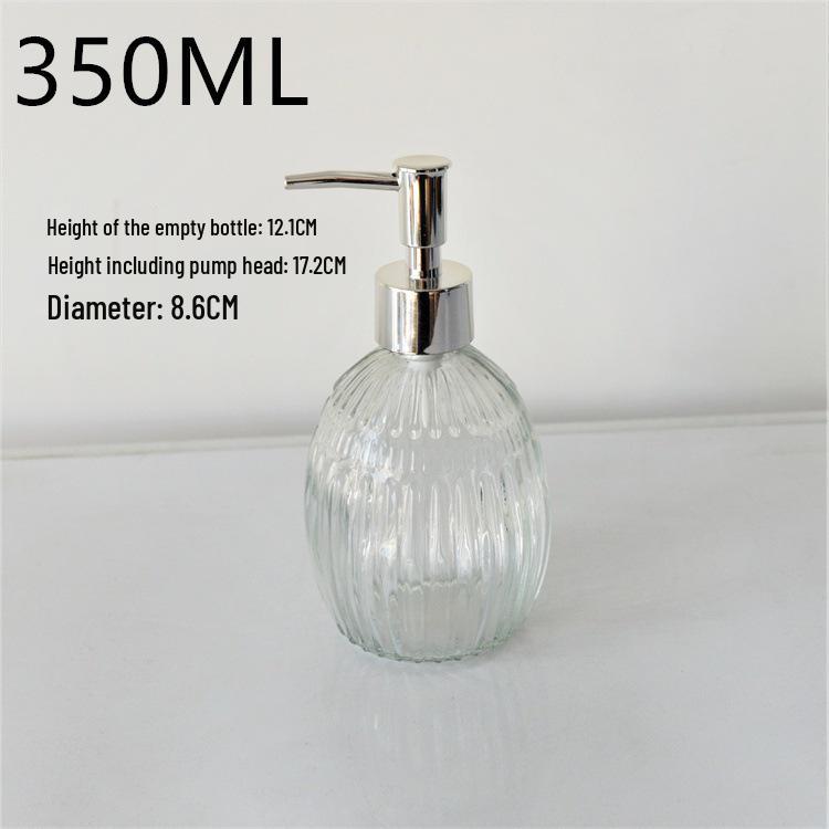 Transparent Glass Press-Top Bottles Set for Hand Sanitizer & Shower Gel