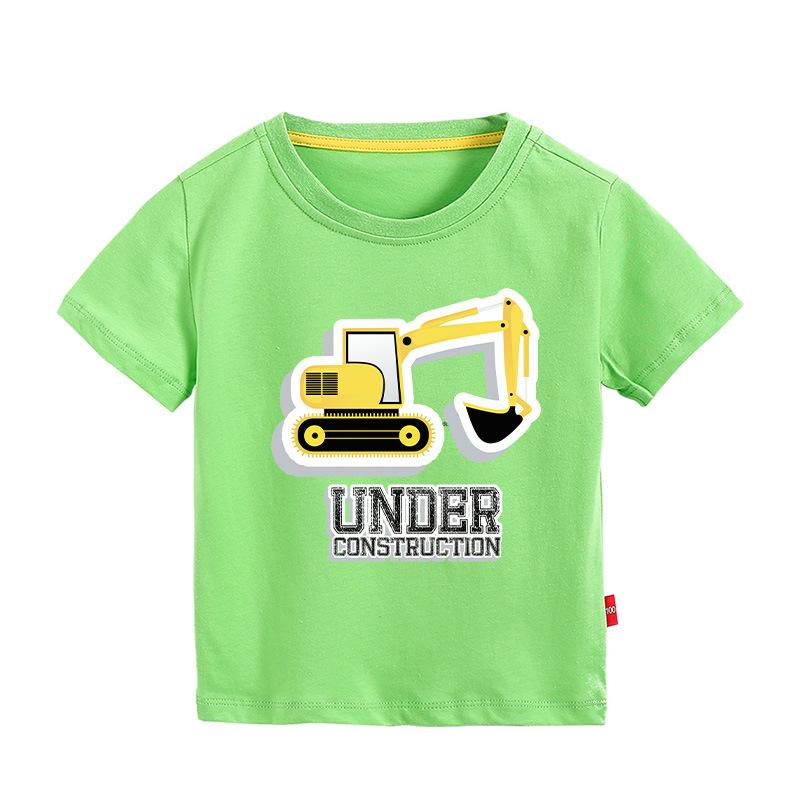 New Boys' Pure Cotton Short-Sleeve Printed T-Shirt - Round Neck Summer Top
