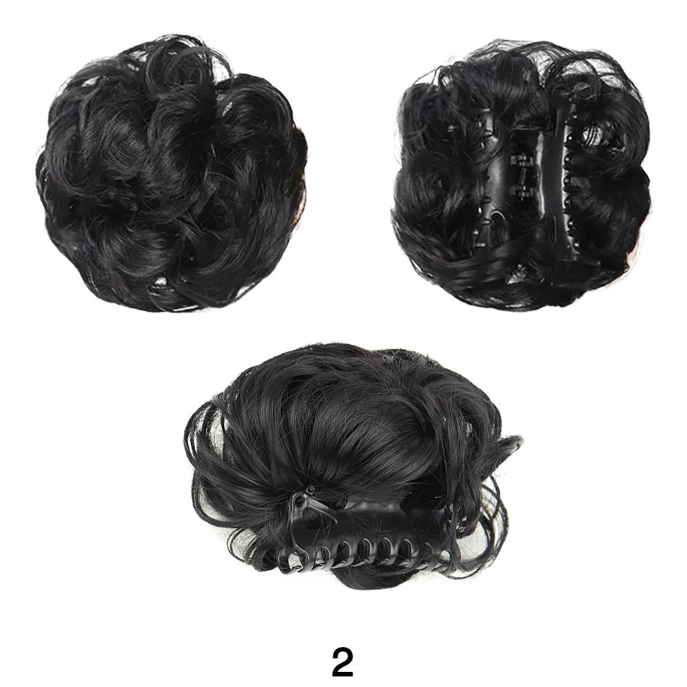 MISSQUEEN Short Curly Wig Synthetic Claw Clip In Messy Bun Hairpiece Ponytail Hair Extensions Tousled Updo Hairpieces For Elegant Women Daily Wear