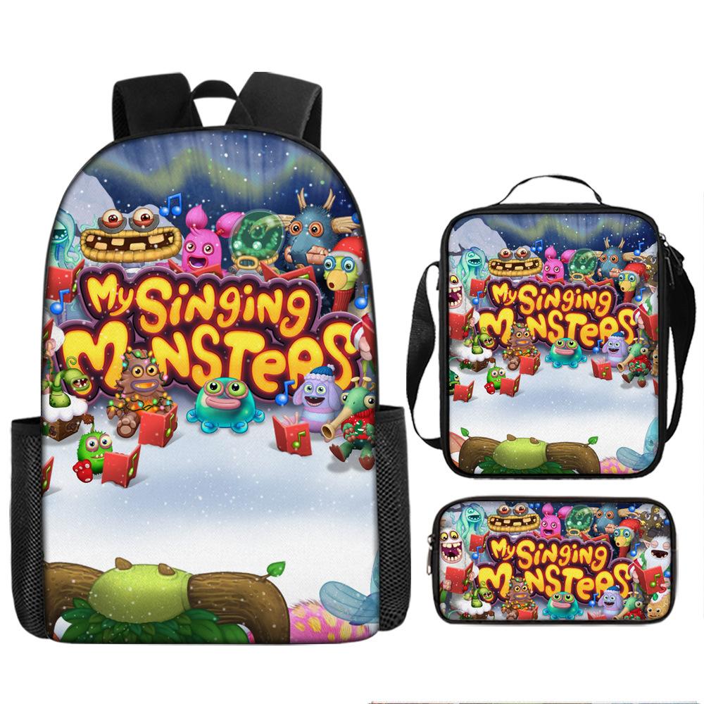 Monster music cartoon animation primary school third or fourth grade light burden reduction primary and secondary school students storage bag
