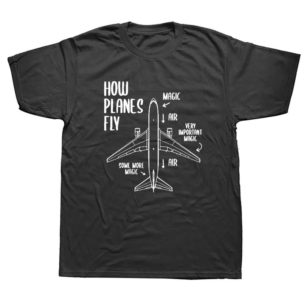Novelty How Planes Fly Engineer Pilot Airplane TShirt Mens Short Sleeves Hip Hop Printed T Shirts Top Tees