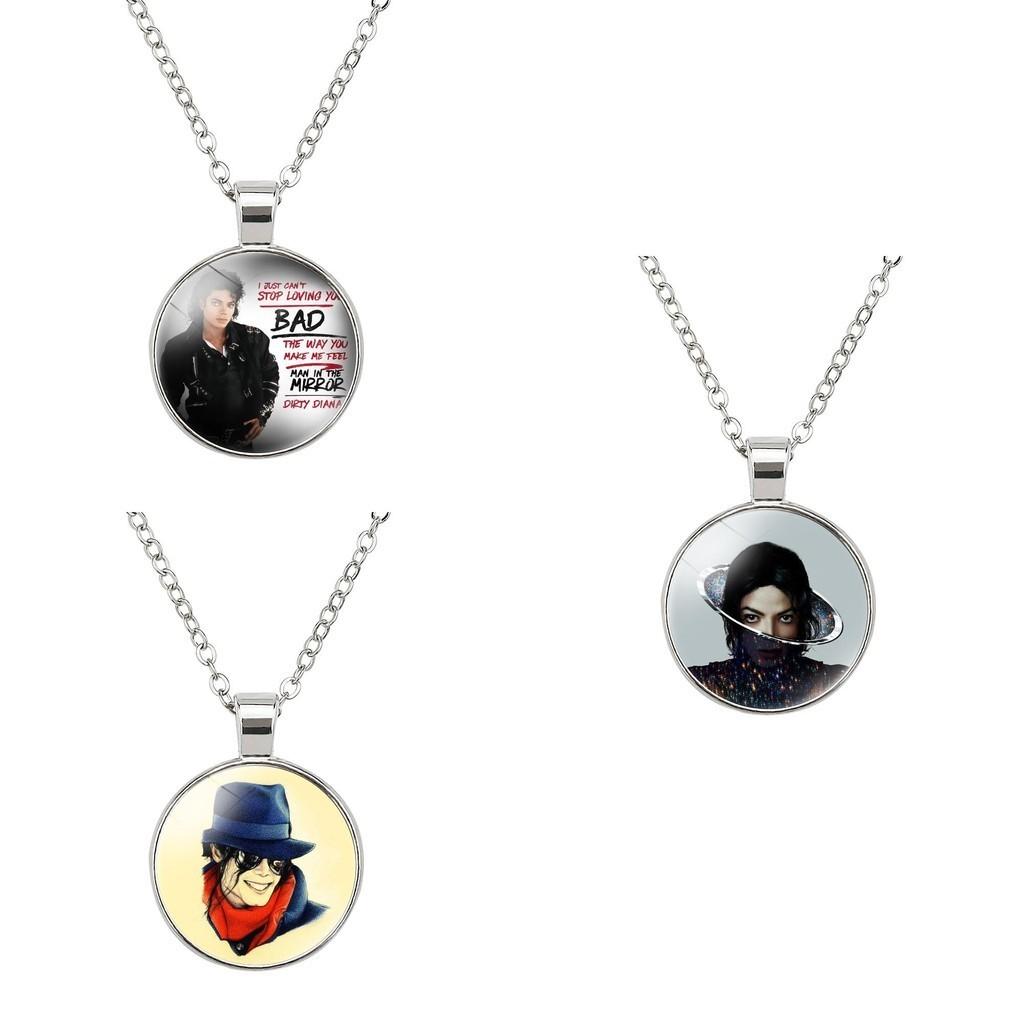 Elegante Michael Jackson Time Gem Anhänger Halskette mit Legierungsanhänger 51-80cm lang