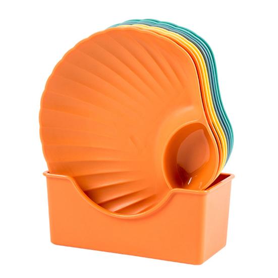 

8 шт./компл. штабелируемая 2-секционная тарелка для закусок, пластиковая небьющаяся тарелка для десерта, бытовые принадлежности 8