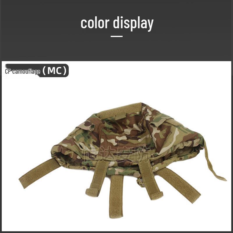 MICH2000 Tactical Helmet Cover with CP Camouflage & Black MC Mickey Counterweight Accessory Pouch