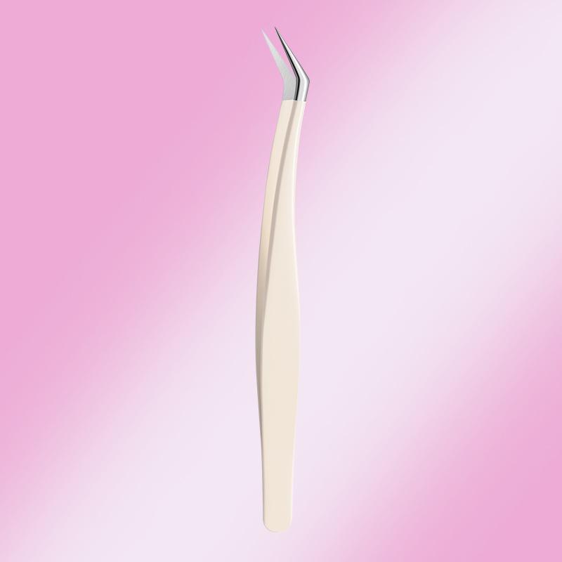 High Precision Stainless Steel Eyelash Extension Tweezers Set - Blooming Golden Feather Design