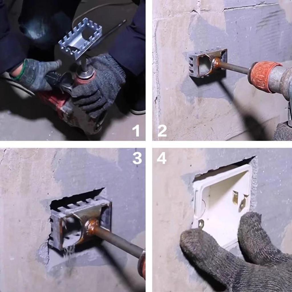 Cortador de Furo Quadrado de Aço Inoxidável Para Caixa Tipo 86 Expansor de Buraco para Martelo Elétrico Slotting para Instalação de Tomada de Parede Perfurador