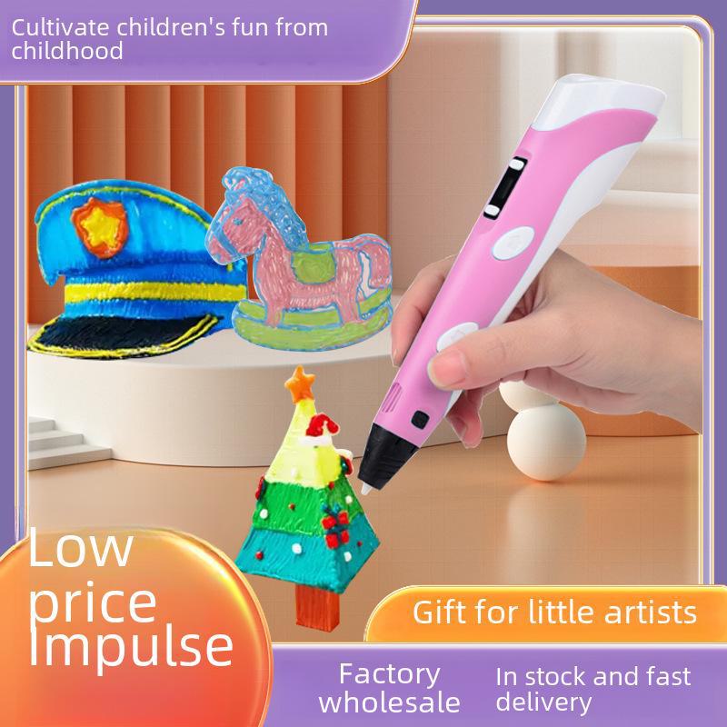 

«3D-ручка с ЖК-дисплеем — обучающая игрушка для самостоятельного изготовления в подарок на день рождения ребенка» PLA 5m 10-color consumables синий