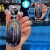 Leather Car Key Case For Mercedes Benz C /S Class W223 W206 S350L S400L S450L S500L 2022 2023 Fob Suede Protector Accessories F3