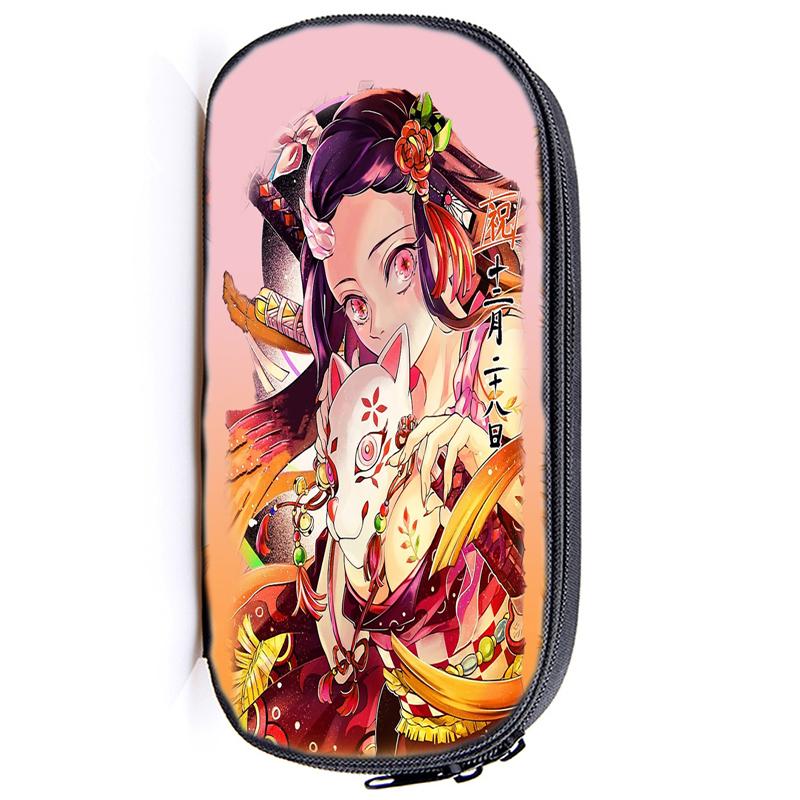 Demon Slayer Kamado Tanjirou Pencil Case Nezuko Boys Girls Kids Zenitsu Kimetsu No Yaiba Pencil Box Students Anime Pen Bags Children Gifts