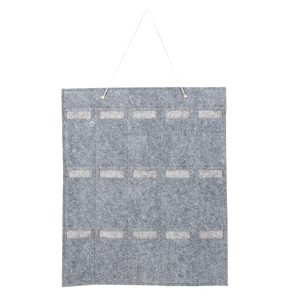 15 Pockets Household Felt Sunglasses Storage Bag Eyeglass Container Wall Hanging Bag
