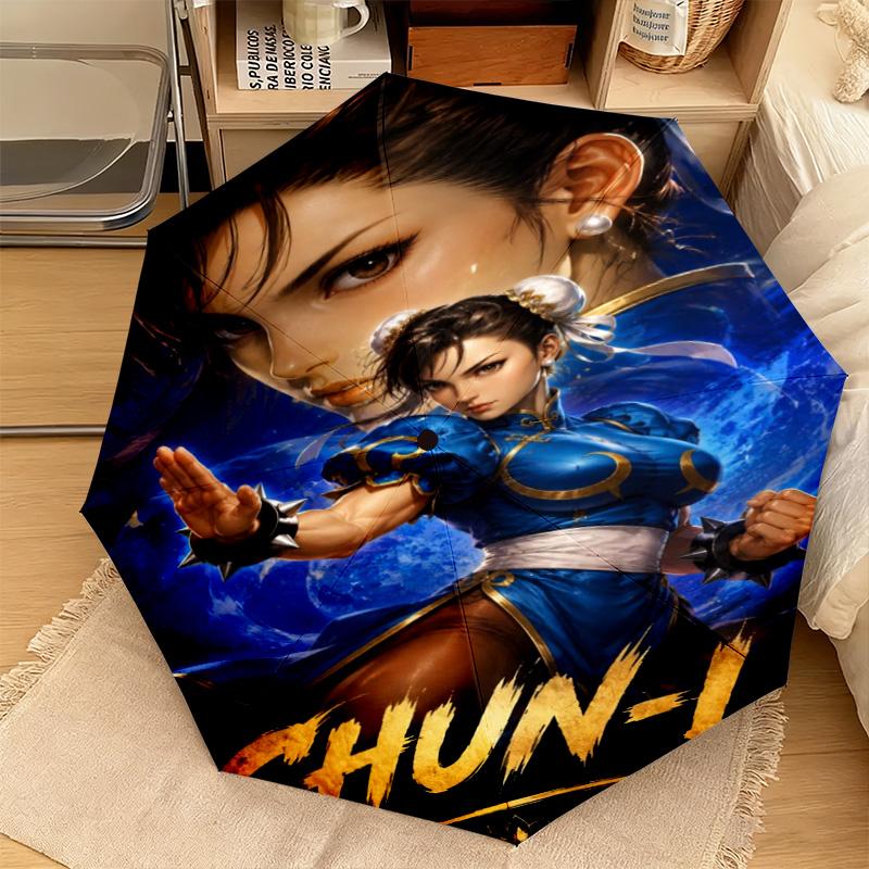 Street Fighter Champion Automatic Umbrella - Suitable Travel Portable Umbrella Outdoor sun shading umbrella Suitable For All Seasons