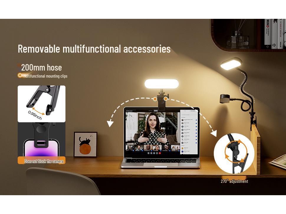 Full Spectrum Eye Protection Desktop & Clip-On Reading Light with Bedside Ambience