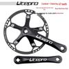 Litepro Folding Bike Crankset with Round Chainrings: 45T, 47T, 53T, 56T, 58T - Square Hole Design