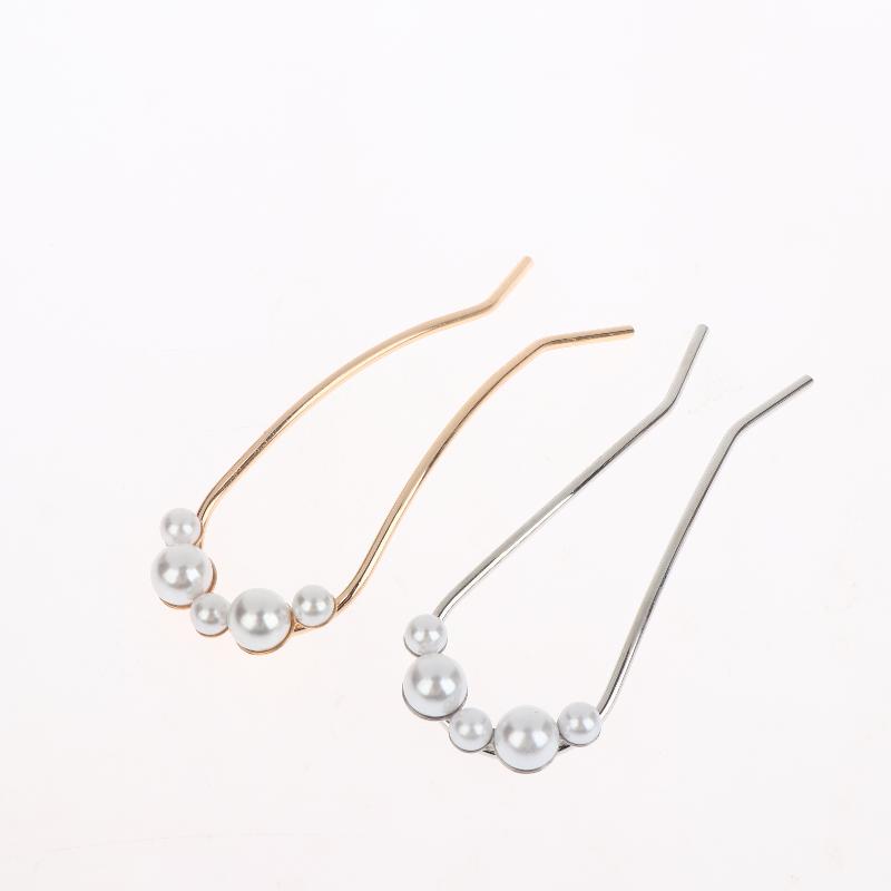 1Pcs Pearl Hair Fork Hair Clip Hairpins Metal U-Shaped Hair Sticks Combs Women Girl Hair Accessories Ornament Styling Tool