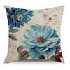 Art Floral Cotton and Linen Pillow Case Car Pillow Sofa Cushion