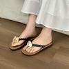Summer new versatile soft bottom cool beach flat bottom casual KT cat bear cute flip-flops outdoor slippers woman