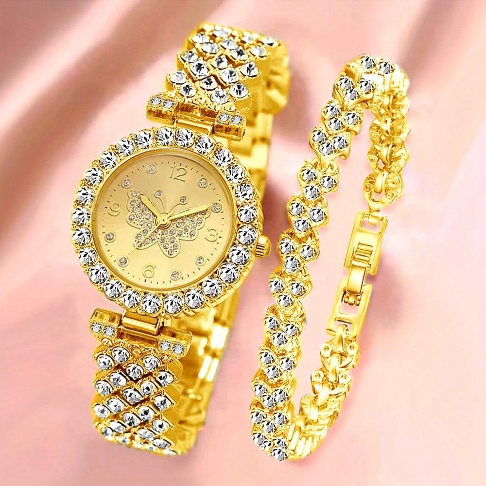 Watch Roman Pattern Diamond-encrusted Women's Watch Women's Watch Quartz Watch Bracelet Women's Watch