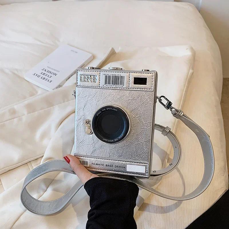 Personalidade Bolsa Feminina Crossbody Novo Design Originalidade Câmera Em Forma Pequena Bolsa Quadrada Moda Jovem Bolsas De Ombro Femininas