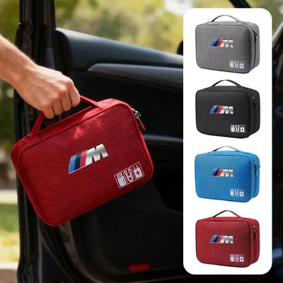 Digital Storage Bag Travel Cable Organizer For BMW M E46 E90 E60 F10 F30 E39 E36 F20 E87 G30 E92 E91 Auto Interior Accessory