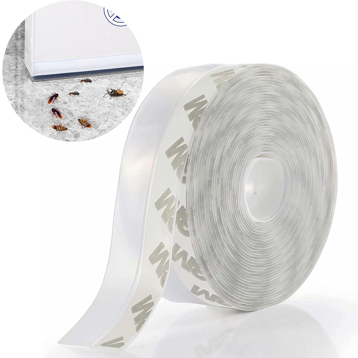 

5M Door Bottom Seal Strip Weather Window Rubber Seal Weatherstrip Windproof Self Adhesive Door Windshield Sealing Tape 25mm&5m прозорий