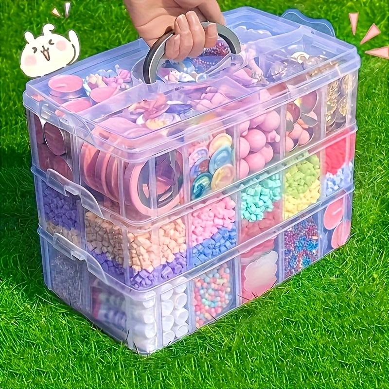 3-Tier Stackable Organizer Box with Compartments - Durable Plastic Storage for Kitchen, Bedroom, Jewelry & Crafts - Snap Design, Versatile Storage Box