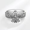 Vintage Eagle Animal Open Ring Unisex Adjustable Hip Hop Street Personality Finger Ring For Men And Women