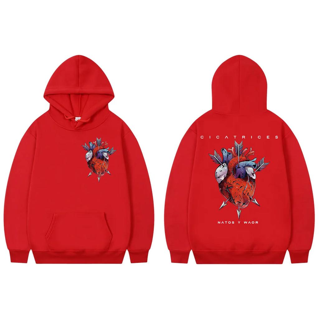 Rapper Natos Y Waor Cicatrices Grafik Hoodie Mode Hip Hop Langarm Sweatshirts Herren Damen Kleidung Y2k Übergroße Pullover