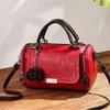 New Style PU Leather Shoulder Bag Solid Color Small Flower Pendant Leather Handbag Straddle Bag Women Use