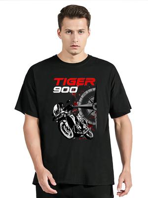 Bavlněné tričko Tiger 900 Motocykly Big Trail Moto Unisex Topy Fitness Trička Streetwear Grafické Nadměrné tričko Pánské oblečení