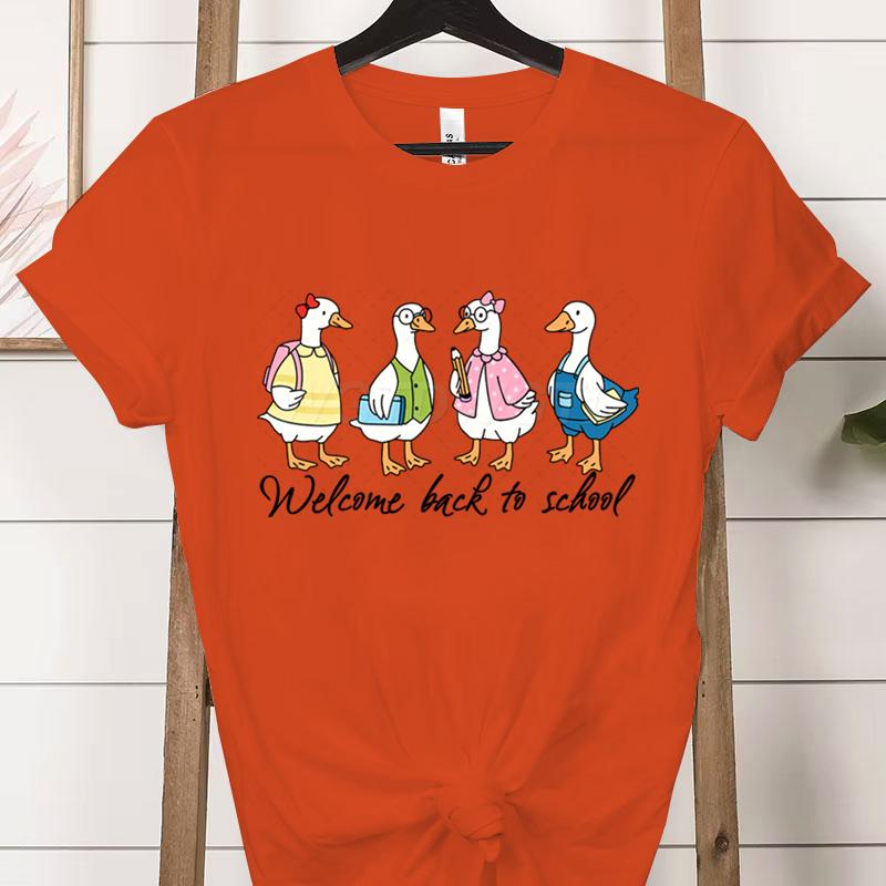 Welcome Back To School Duck TShirt Cute Teacher Shirt Unisex Tee BacktoSchool Outfit Gifts Funny Gift for Teachers Clothes