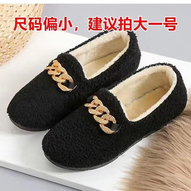 Mao Mao Schuhe Damen Wintermode 2025 neu vielseitig Samt warm Baumwollschuhe große Größe Damenschuhe Schwangere flache Beanie-Schuhe
