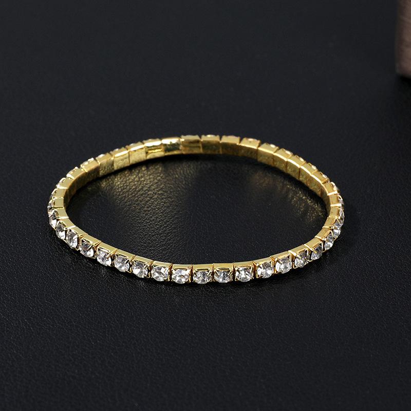 Jewelry Full Diamond Single Row Elastic Bracelet Bridal Versatile Rhinestone Bracelet Claw Chain Diamond Bracelet
