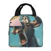 Cartoon Moose Oil Painting Insulated Lunch Bag for Women Children Portable Food Boxes Thermal Lunch Box Tote