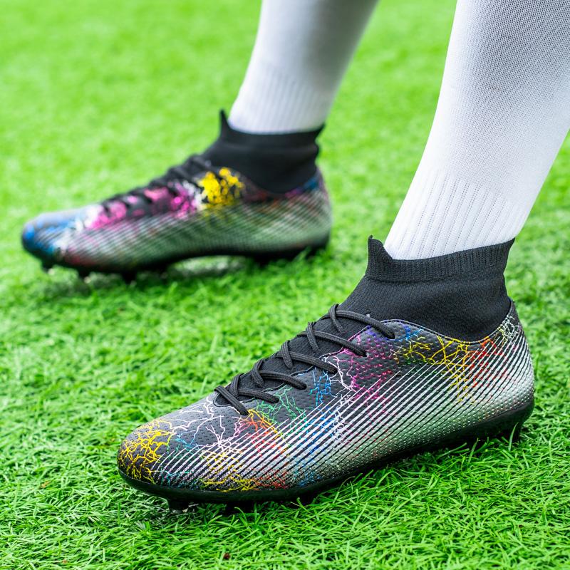 High-top Sock Mouth Football Shoes Men's Long Nail Children Youth Competition Sneakers Football Boots For Kids