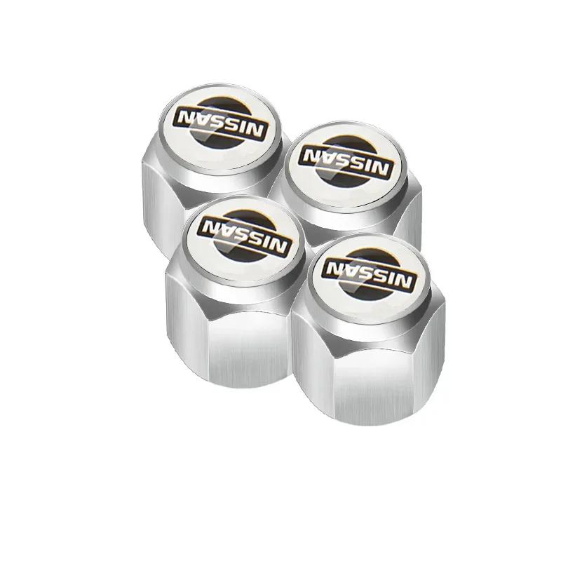 

4pcs Car Wheel Tire Valve Stem Caps with Wrench for Nissan Qashqai Leaf Juke Micra X Trail Tiida Navara Nismo Note Accessories