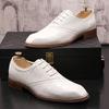 Luxury Designer Trend New Designer Pointed White Black Wedding Formal Oxford Shoes Men Casual Platform Homecoming Dress Footwear