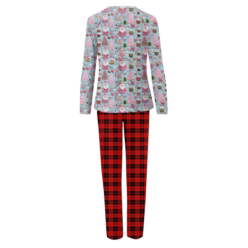 Christmas Prints Family Matching Long Sleeve Tops+Pants Set Family Matching Sets
