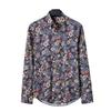 Men's Vintage Floral Printed Long Sleeve Oxford Shirt Breathable Wrinkle Free Casual Business Dress Shirt Button Down Solid Color