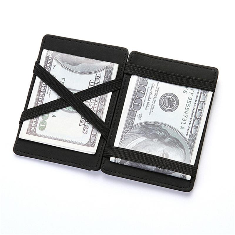 Men Male Pu Leather Small Magic Wallets Zipper Coin Bank Card Case Holder