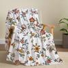 Watercolor Floral Throw Blanket Colorful Wildflower Blankets Botanical Plant Leaf Bed Blanket Flower Butterfly Flannel Fleece
