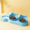 Double Pet Food Bowl And Water Bottle Set 3-in-1 Detachable Tilted Cat Dog Feeder Bowl with Automatic Water Dispenser for Small Medium Dogs Cats